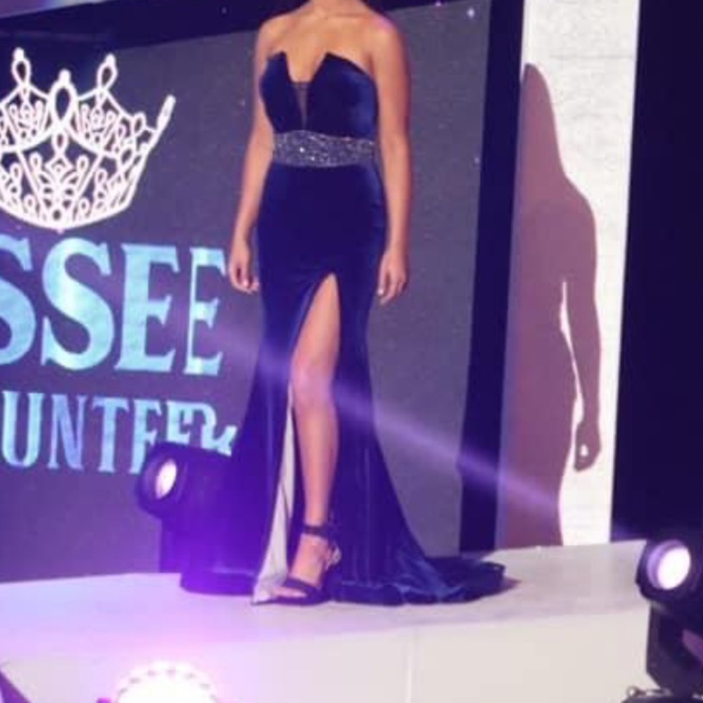 Rachel Allen Navy Blue Velvet Size 4